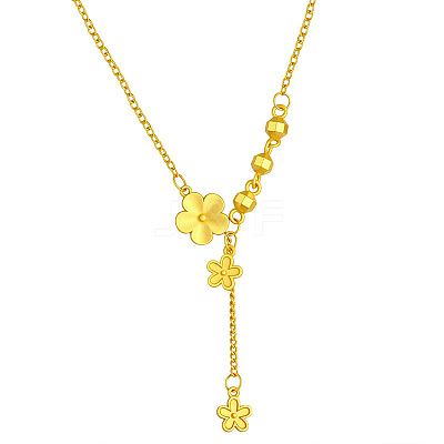 Brass Flower Tassel Pendant Necklaces for Women WG8DA3A-01-1