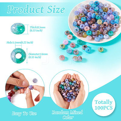 Transparent Crackle Acrylic Beads CACR-TAC0003-1