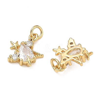 Brass Micro Pave Clear Cubic Zirconia Charms CU-CBAF0F8-16A-G-1