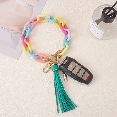 Chain Link Wristlet Keychain HJEW-SW00013-03-1