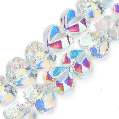 Electroplate Transparent Glass Beads Strands EGLA-B012-AB-1