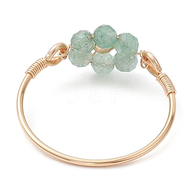Flower Natural Gemstone Ring RJEW-JR00711-01-1