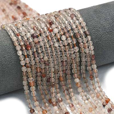 Natural Red Hematoid Quartz/Ferruginous Quartz Beads Strands G-A260-A31-01-1