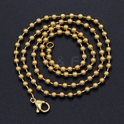 Ion Plating(IP) Unisex 304 Stainless Steel Ball Chain Necklaces NJEW-T012-05-56-G-1