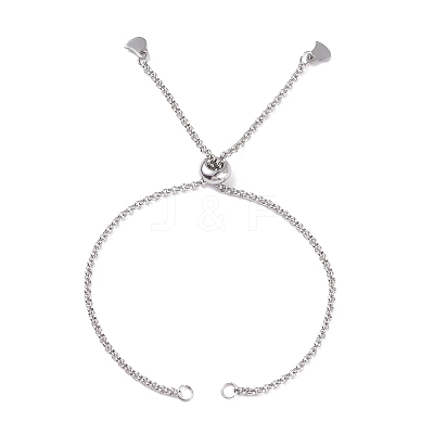 304 Stainless Steel Rolo Chain Slider Bracelet Making AJEW-JB01117-02-1