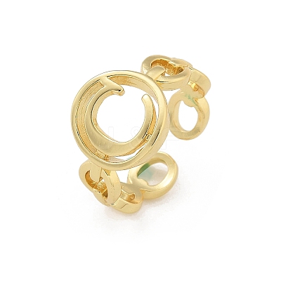 Brass Open Cuff Rings for Women RJEW-K289-01G-C-1