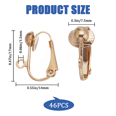 46Pcs Brass Clip-on Earring Converters Findings KK-SC0003-68-1
