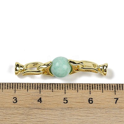 Natural Amazonite with Brass Fold Over Clasps G-G141-03G-02-1