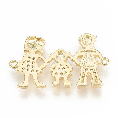 Brass Micro Pave Cubic Zirconia Links ZIRC-Q015-003G-1