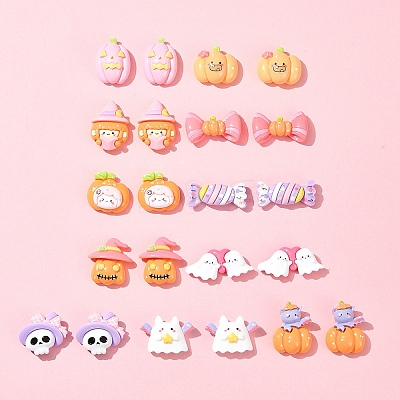 22Pcs 11 Styles Halloween Theme Opaque Resin Decoden Cabochons CRES-FS0001-15-1