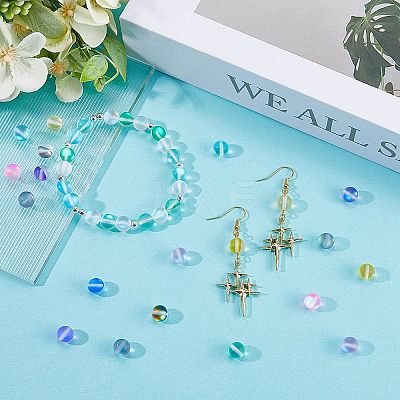 100Pcs 10 Colors Glass Beads G-SP0001-02-1