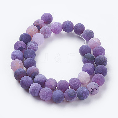 Natural Weathered Agate Beads Strands G-G589-8mm-06-1