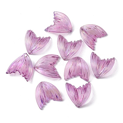 Fishtail Shape Transparent Acrylic Pendants TACR-TAC0007-01D-1
