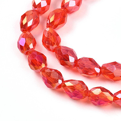Transparent Electroplate Glass Beads Strands EGLA-N013-T6mm-B29-1