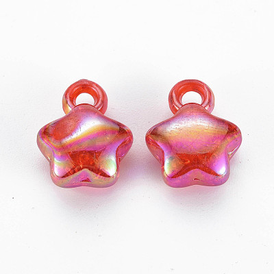 Transparent Crackle Acrylic Pendants MACR-S373-63-L03-1