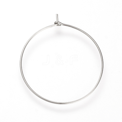 Tarnish Resistant 304 Stainless Steel Hoop Earrings X-STAS-S066-14-1