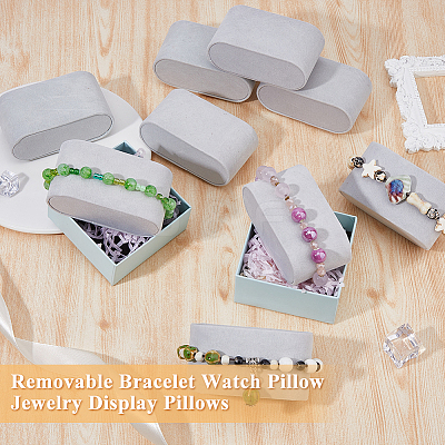 Velvet Bracelet Pillow Jewelry Displays BDIS-WH0010-04-1