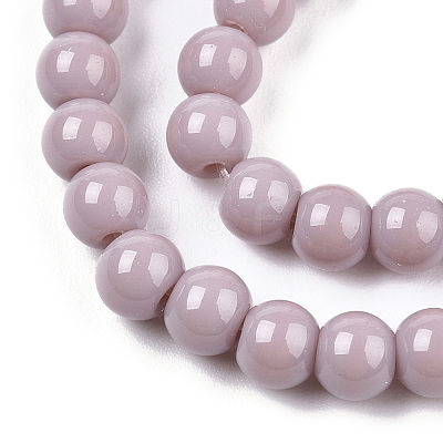 Opaque Solid Color Glass Beads Strands GLAA-T032-P4mm-07-1