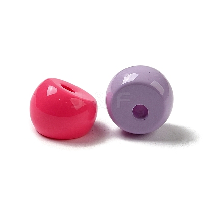 Opaque Baking Paint Acrylic Beads X-MACR-G064-01-1