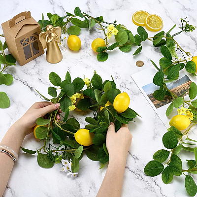 Cloth & Foam Artificial Lemon Cane Garland DIY-WH0899-314-1