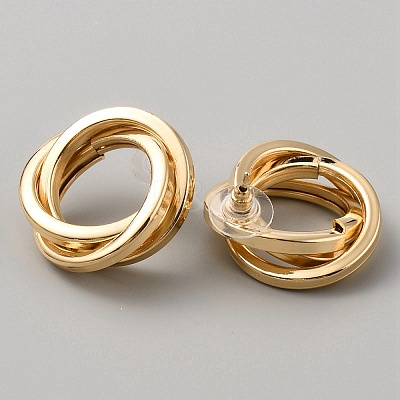 Iron Twist Knot Stud Earrings for Women EJEW-WH0004-106A-1