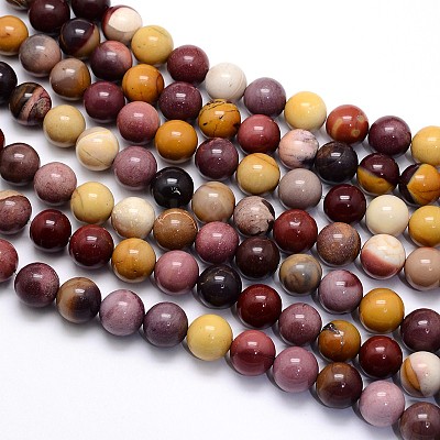 Natural Mookaite Round Beads Strands G-O047-12-8mm-1