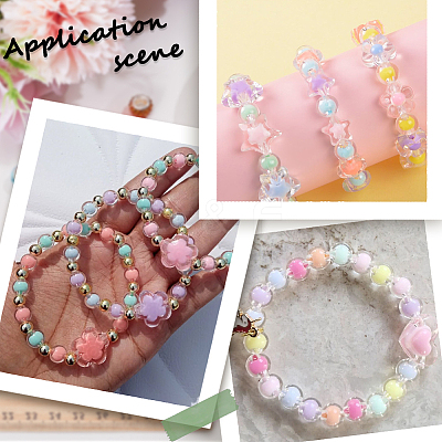 240Pcs 8 Styles Transparent Plastic Beads KY-BM0001-04-1
