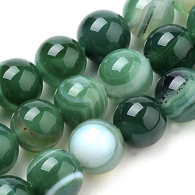 Natural Striped Agate/Banded Agate Beads Strands X-G-S259-04E-6mm-1