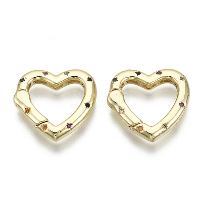 Brass Micro Pave Cubic Zirconia Spring Gate Rings ZIRC-N039-027-NF-1