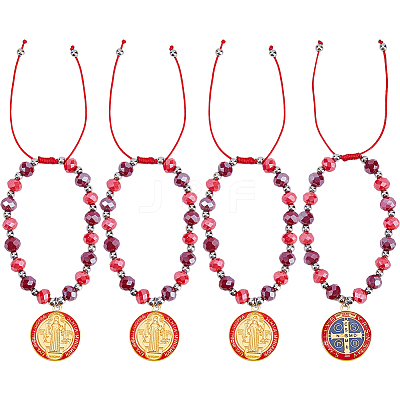4Pcs Alloy Enamel Charm Bracelets BJEW-DC00019-1