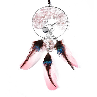 Natural Rose Quartz Big Pendants G-T133-15E-1