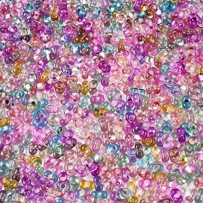 Baking Paint Transparent Glass Seed Beads SEED-N006-05-1