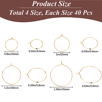 160Pcs 4 Style Brass Wine Glass Charm Rings KK-SP0001-33G-1