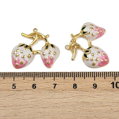 Strawberry 304 Stainless Steel Enamel Pendants STAS-L290-21D-G-1