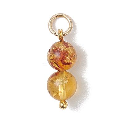 Natural Amber Round Pendants PALLOY-JF04990-1