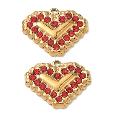 304 Stainless Steel Rhinestone Pendants RB-CBA7A56-01B-G-1