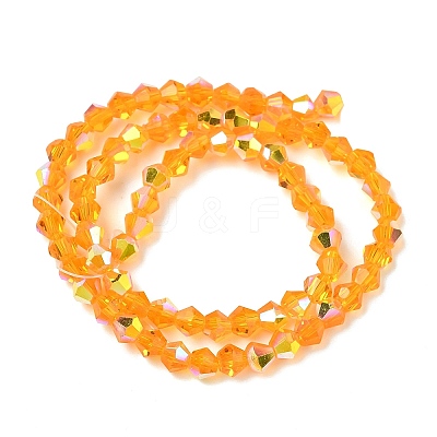 Electroplate Transparent Glass Beads Strands EGLA-K015-18K-1