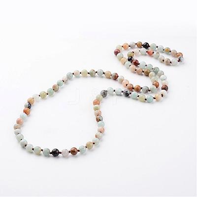 Natural Flower Amazonite Necklaces NJEW-D264-01-1