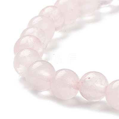 Natural Rose Quartz Beaded Stretch Bracelets BJEW-A117-B-11-1