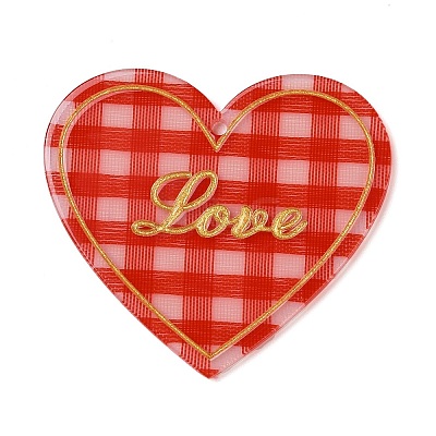 Valentine's Day Acrylic Pendants OACR-R268-04B-1
