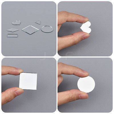 240Pcs 6 Styles Glass Mirror AJEW-GL0001-58-1