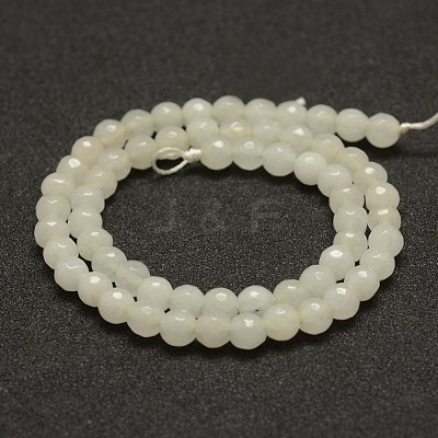 Faceted Natural White Jade Beads Strands X-G-F448-6mm-1
