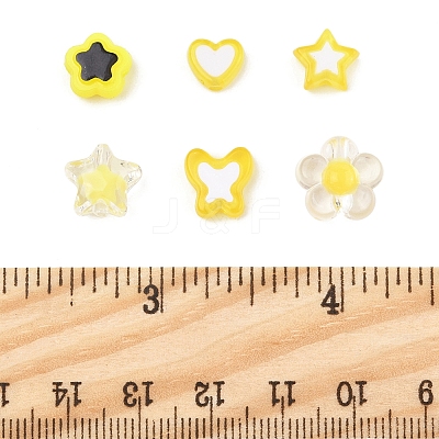 200Pcs 6 Styles Transparent & Opaque Acrylic Beads TACR-FS0001-54G-1