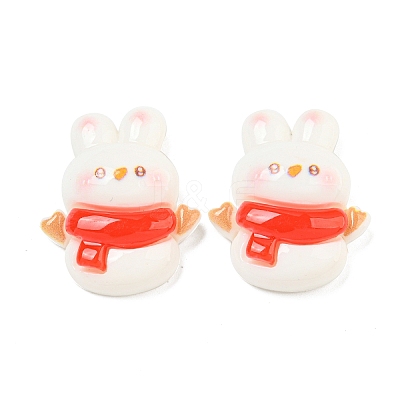 Christmas Rabbit Theme Opaque Resin Decoden Cabochons CRES-B022-04B-1