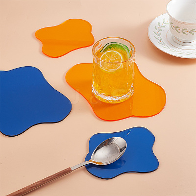 4Pcs 4 Style Opaque Acrylic Cup Mats DJEW-GO0001-01-1