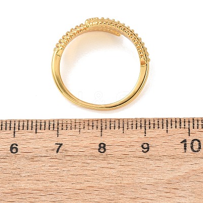Brass Micro Pave Cubic Zirconia Cuff Open Rings for Women RJEW-F217-01G-1