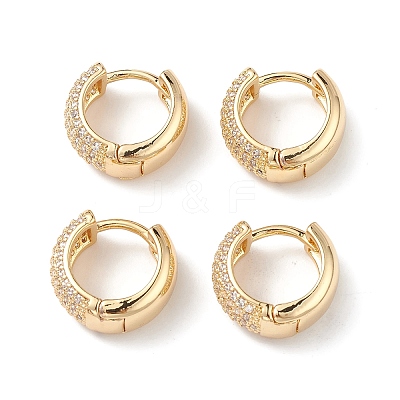 Cubic Zirconia Hoop Earrings EJEW-M216-01C-1