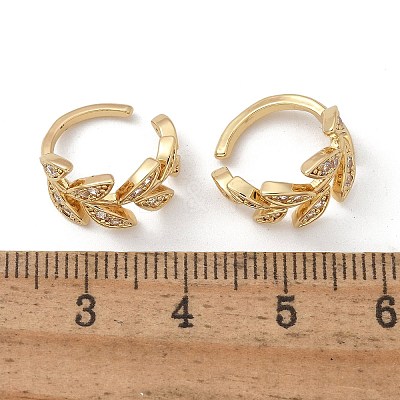 Brass Micro Pave Clear Cubic Zirconia Cuff Earrings X-EJEW-I249-11G-1