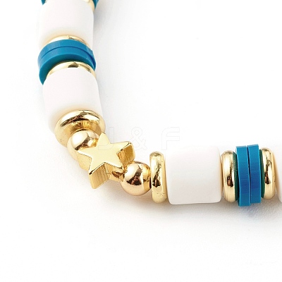 Handmade Polymer Clay Beads Stretch Bracelets Sets BJEW-JB06353-02-1