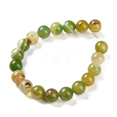 Natural Striped Agate/Banded Agate Beads Strands G-Z060-A01-C02-1